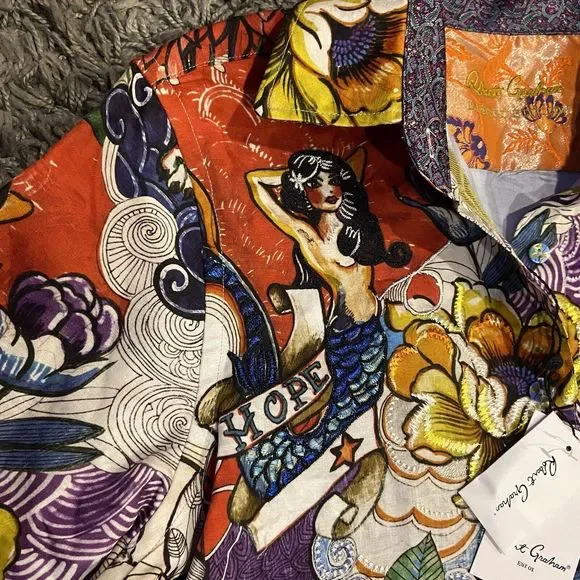 Robert Graham Limited Edition Tattoo Artist NWT Embroidered Shirt - Picture 4 of 16